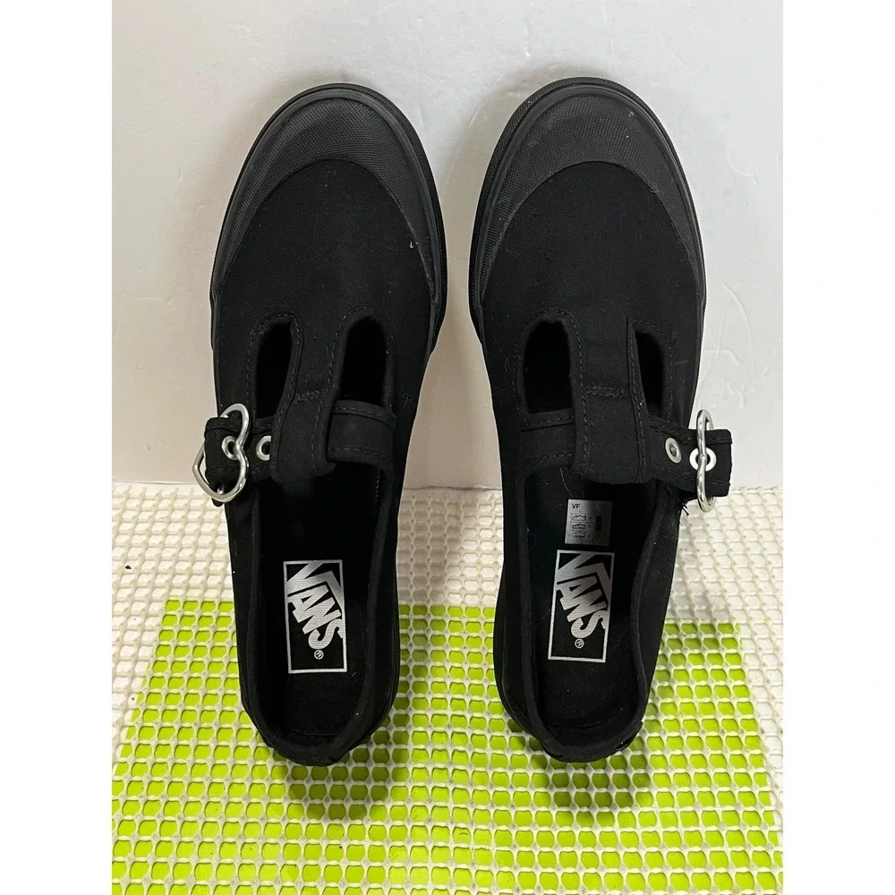 Vans Style 93 Mary Jane Lug Shoe Women's 9 Men's 7.5 Heart Buckle Canvas Shoes